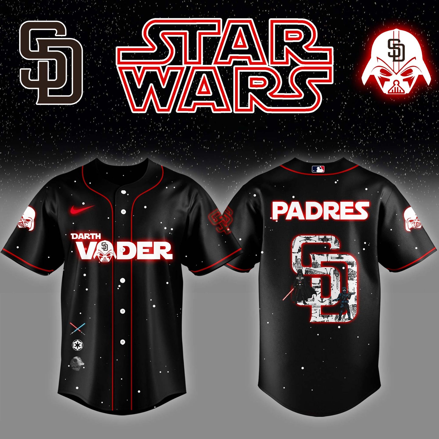 San Diego Padres x Stars Wars Darth Vader Night Baseball Jersey Editions Limited v2