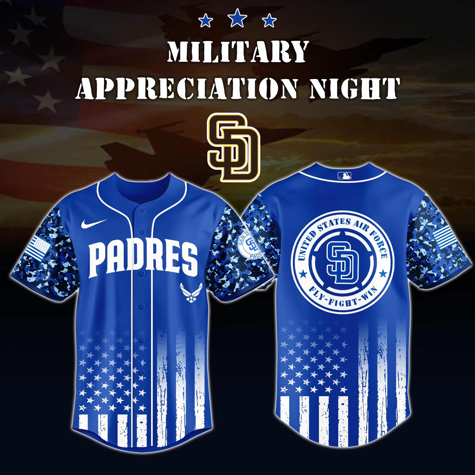 _San Diego Padres MLB x Air Force Military Appreciation Night Jersey Editions Limited 2025 V4
