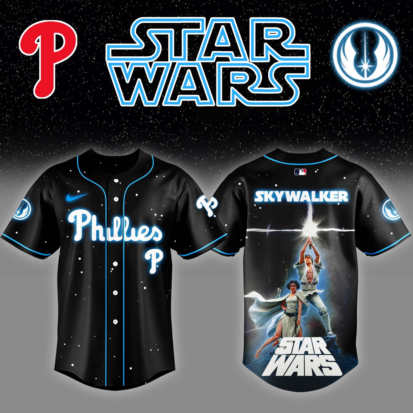 Philadelphia Phillies x Stars Wars Luke Skywalker Game Night Baseball Jersey Editions Limited v4
