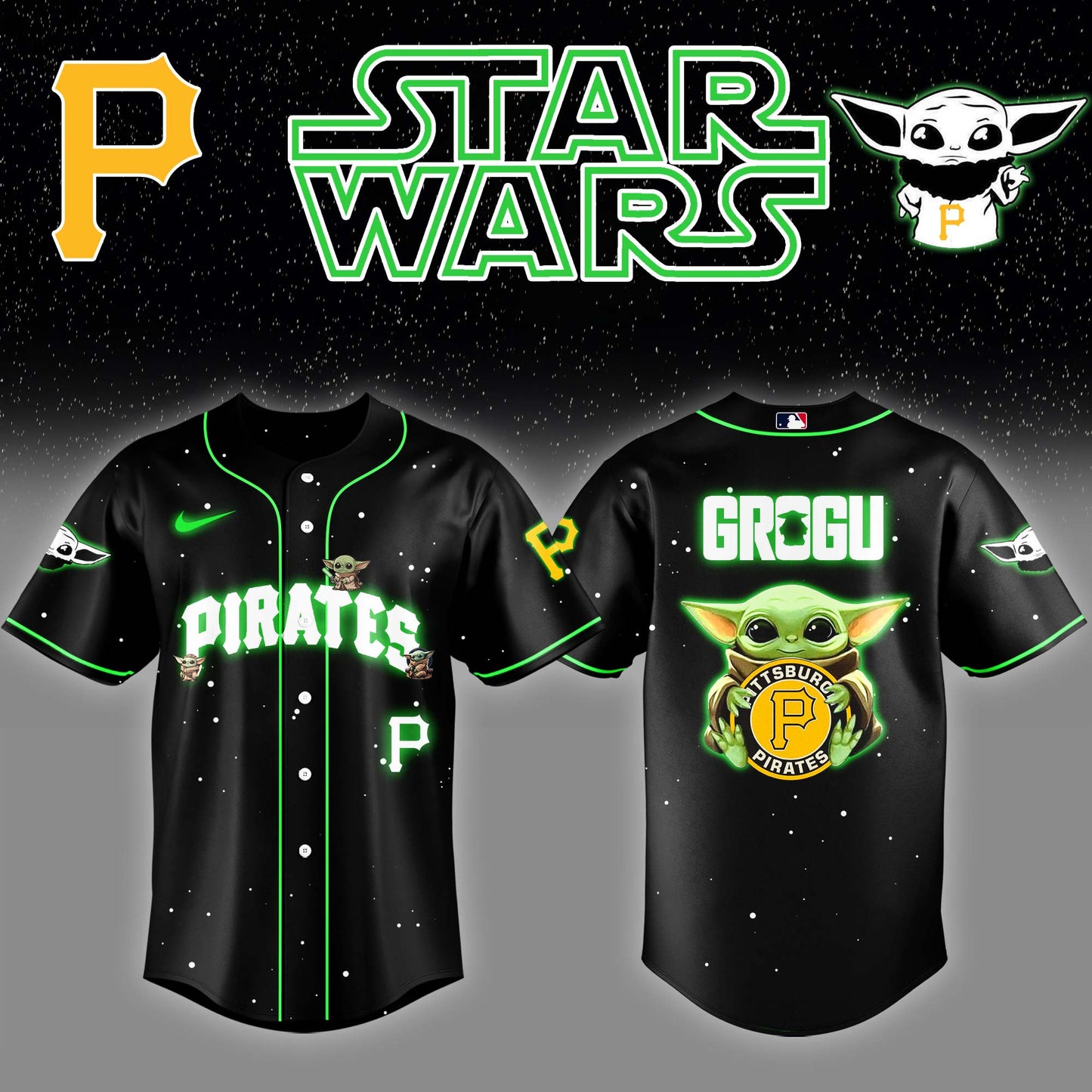 Pittsburgh Pirates x Stars Wars Grogu Night Baseball Jersey Editions Limited v3