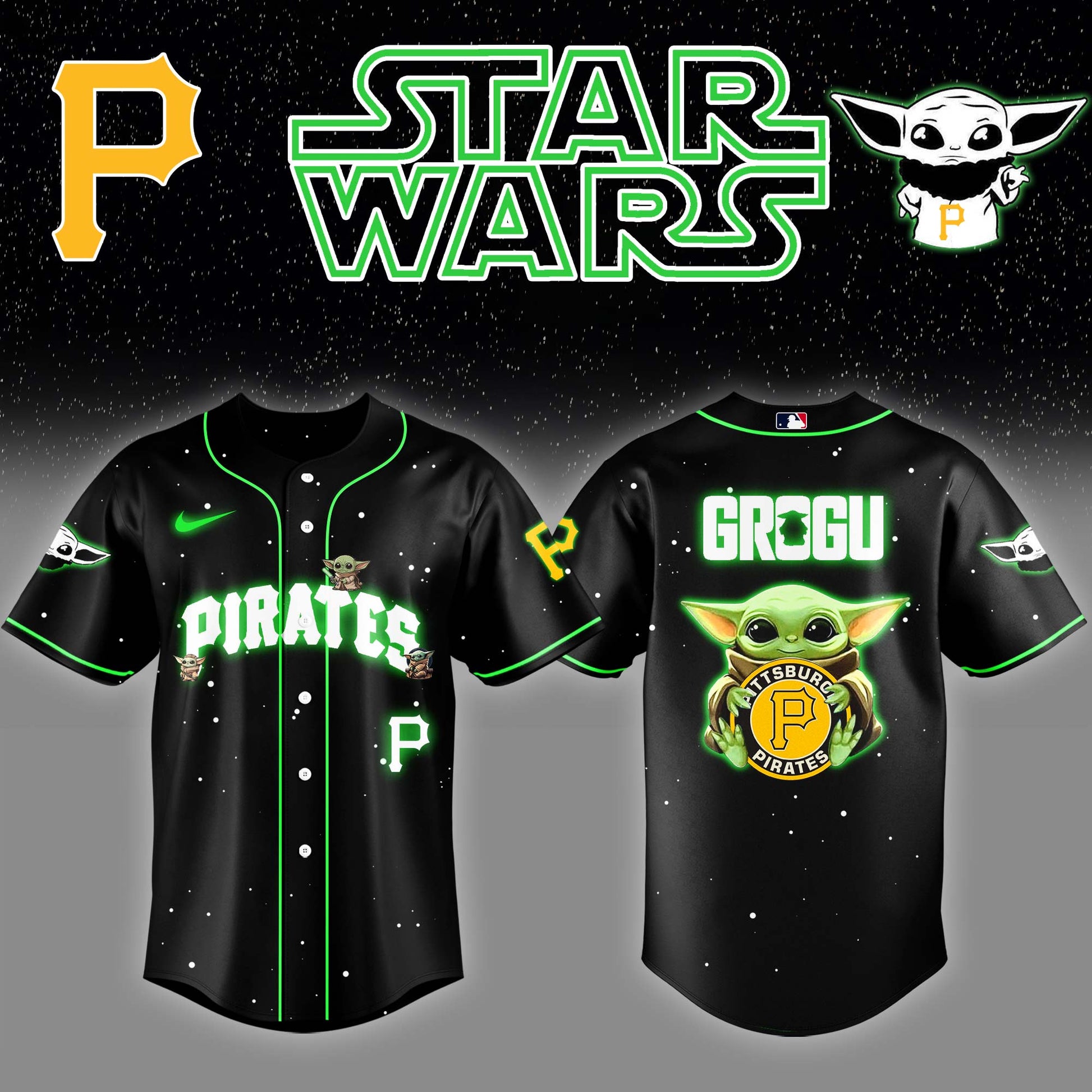 Pittsburgh Pirates x Stars Wars Grogu Night Baseball Jersey Editions Limited v3