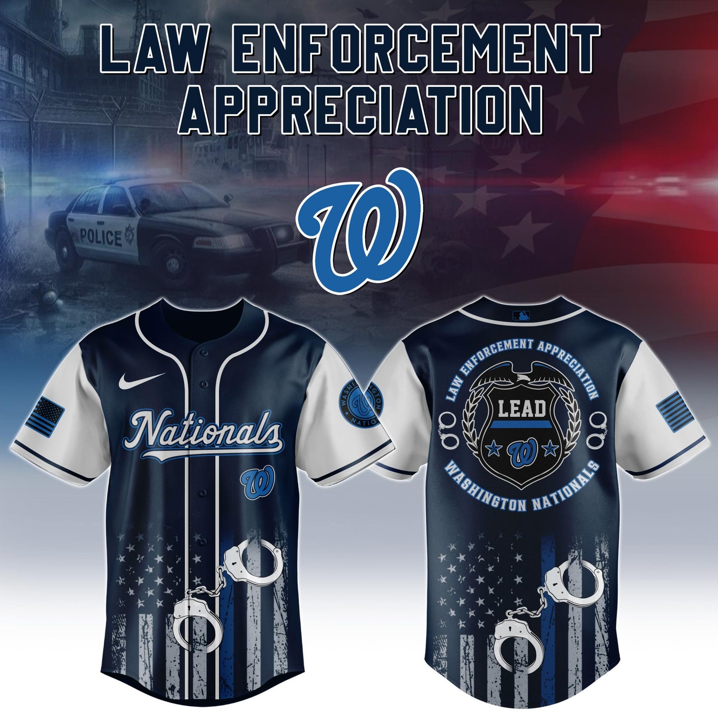 . Washington Nationals MLB x Law Enforcement Appreciation Day Jersey Limited