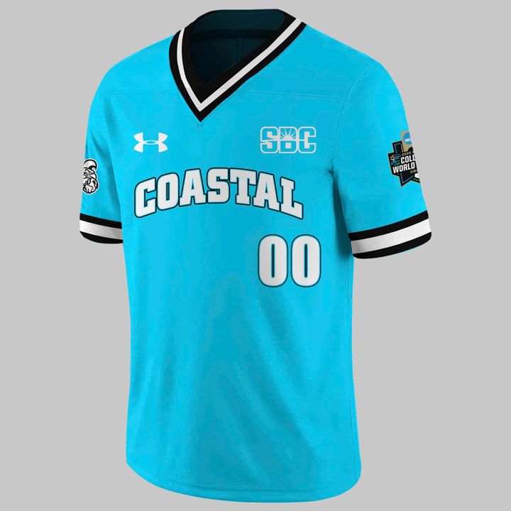 CCU Coastal Chanticleers Baseball Custom Number Teal Jersey