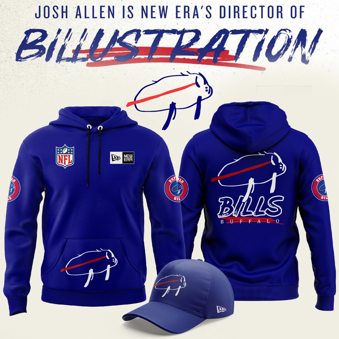 Buffalo Bills Charging Potato Blue Hoodie