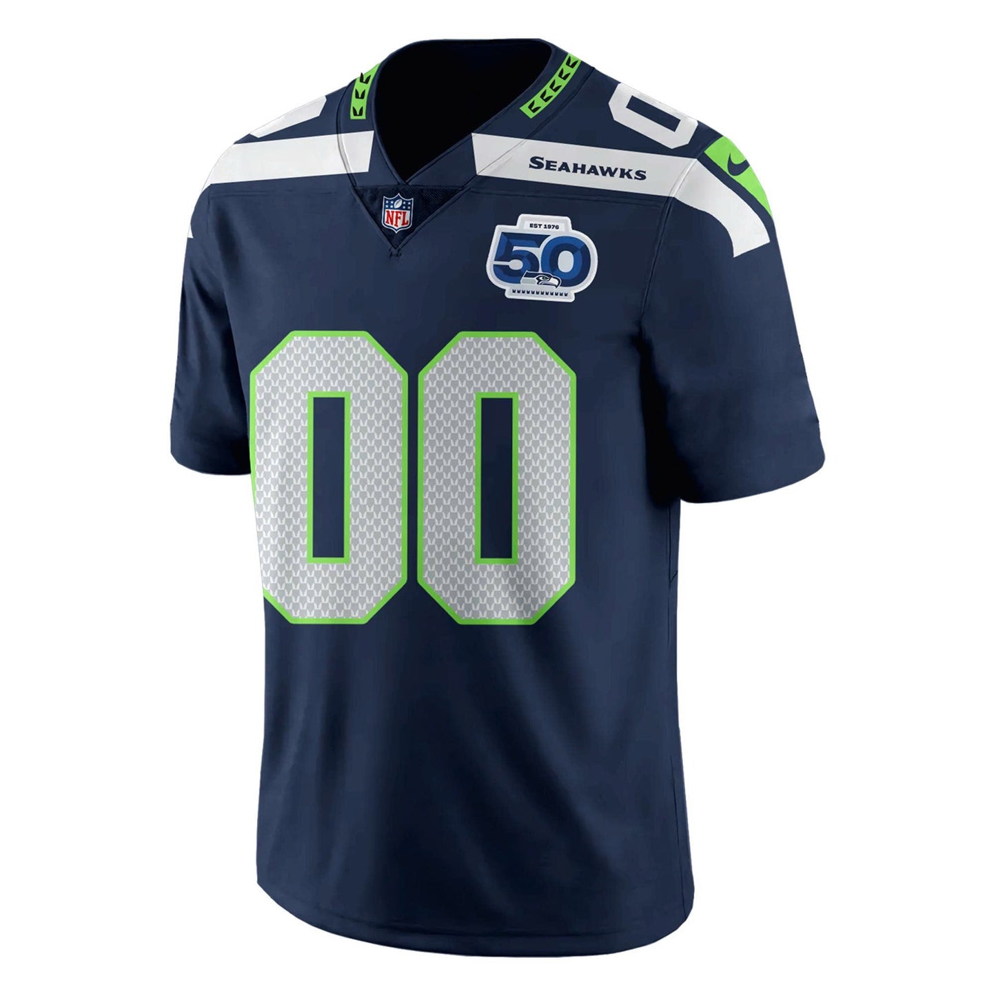 Seattle Seahawks 50 Seasons Patch 50th Annivesary Football Jersey