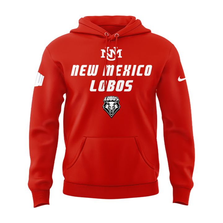 Special Edition New Mexico Lobos Wordmark Logo Uniform Hoodie - Red