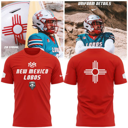 Special Edition New Mexico Lobos Wordmark Logo Uniform Tshirt - Red