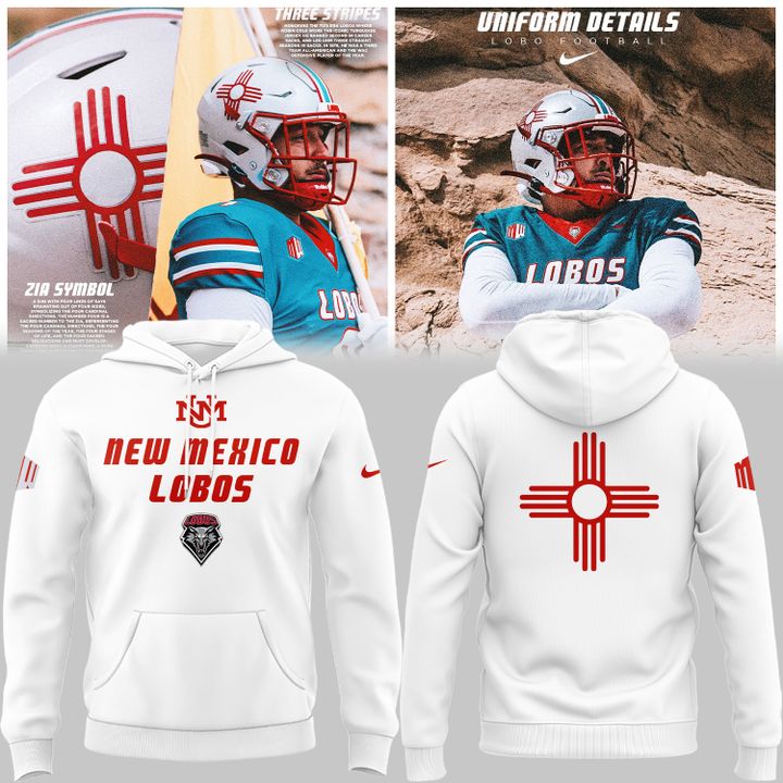 Special Edition New Mexico Lobos Wordmark Logo Uniform Hoodie - White
