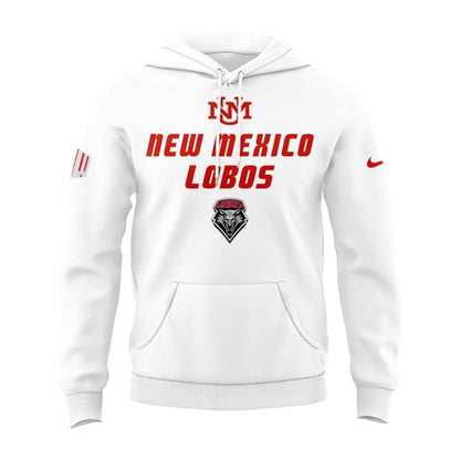 Special Edition New Mexico Lobos Wordmark Logo Uniform Hoodie - White