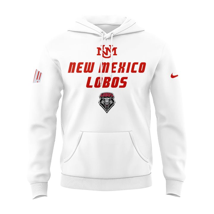 Special Edition New Mexico Lobos Wordmark Logo Uniform Hoodie - White