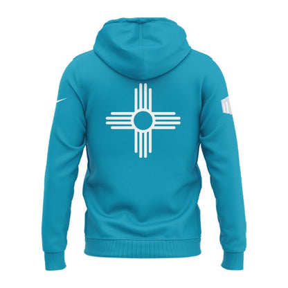 Special Edition New Mexico Lobos Wordmark Logo Uniform Hoodie - The Turquoise