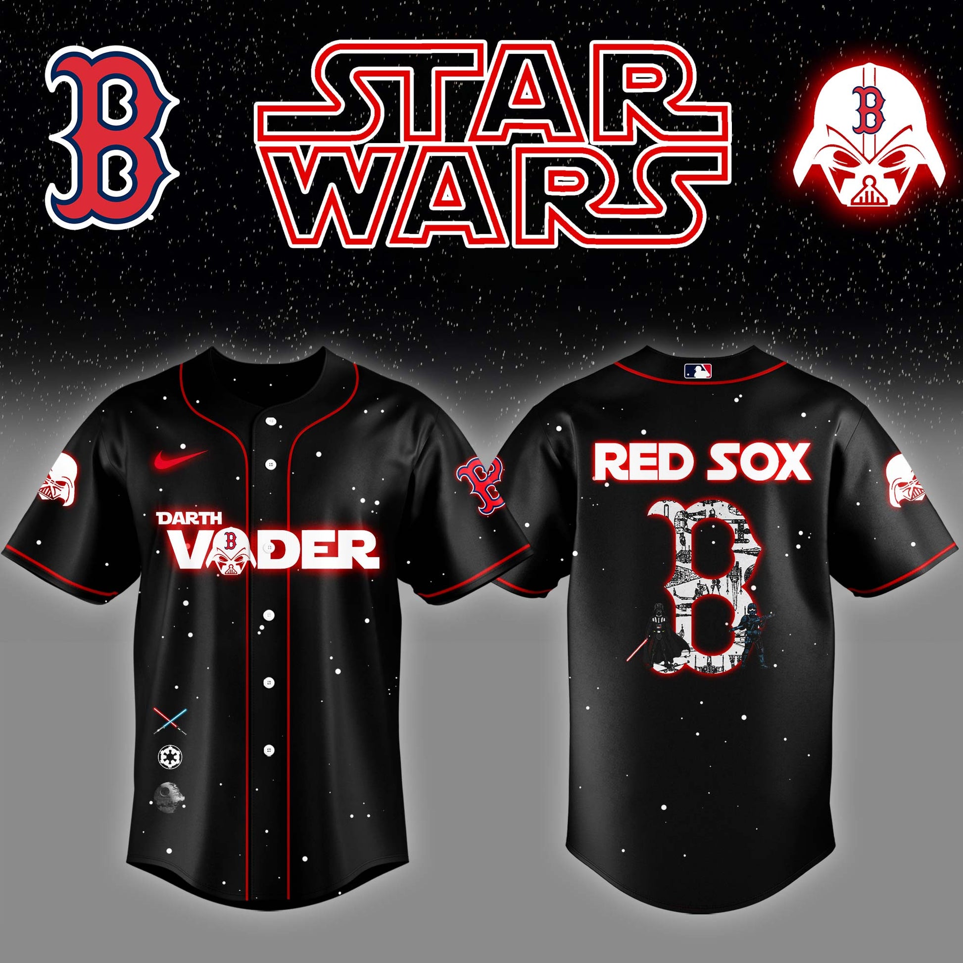 .Boston Red Sox x Stars Wars Darth Vader Night Baseball Jersey Editions Limited v2