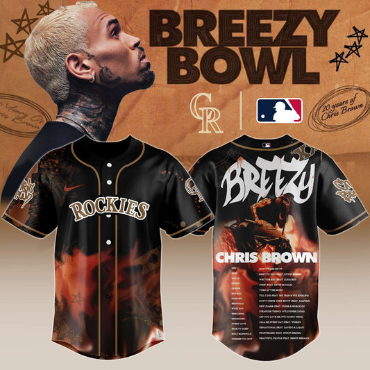 C Rockies x Chris Brown "Breezy Bowl XX Stadium World Tour" 2025 Jersey Editions Limited + Selling Out Fast