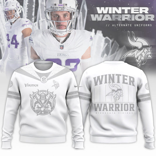 Premium Minnesota Vikings Merch - Minnesota Vikings Football Winter Warrior Limited Edition Sweatshirt 2025 - Gear Up For Game Day