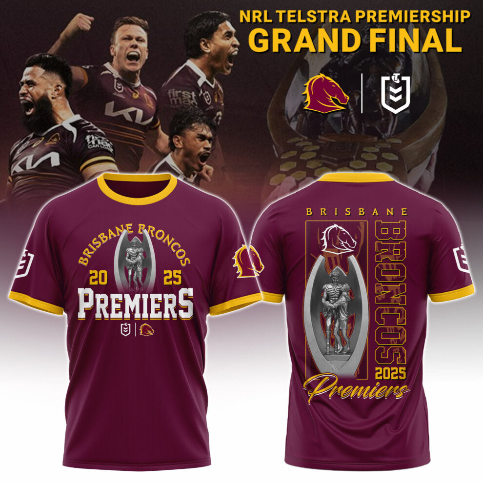 B.Broncos NRL Finals 2025 Champions Signature Combo Shirt