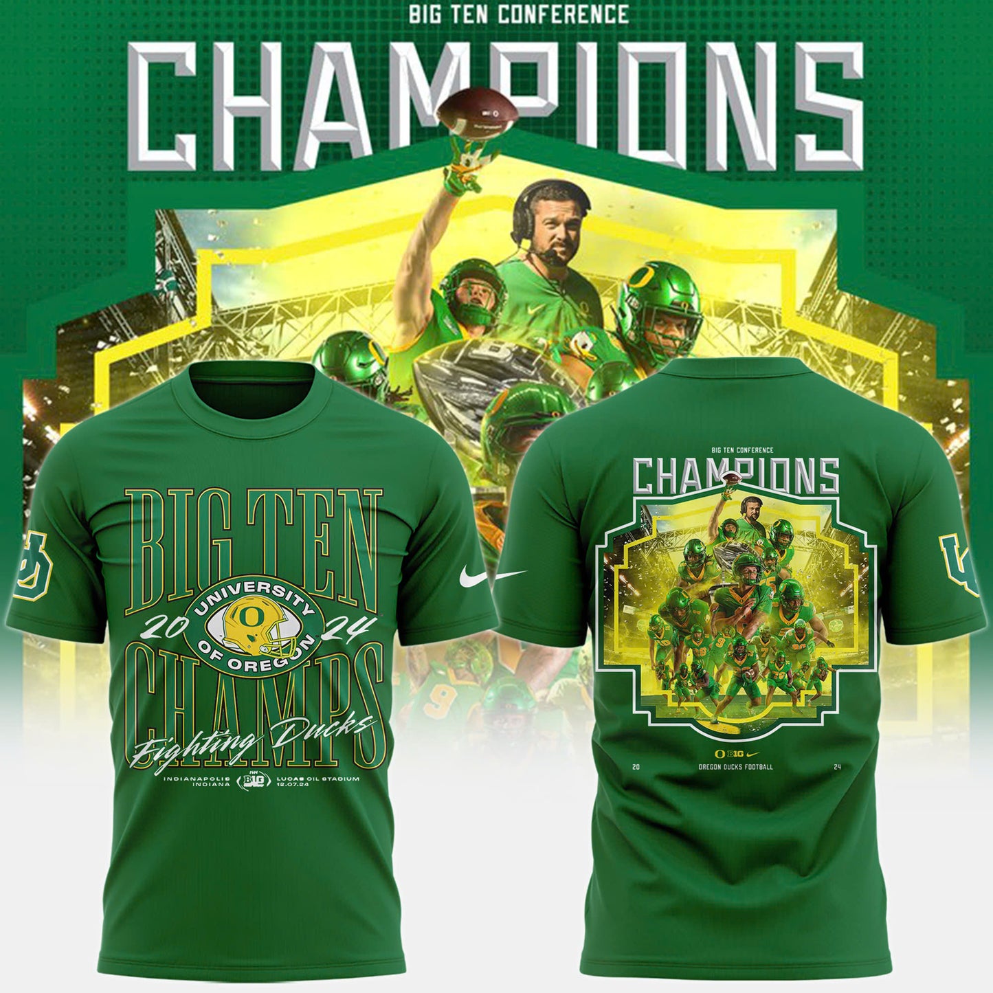 Oregon Ducks 2024 Big Ten Football Conference Champions Locker Room Special Premium Limited T-Shirt