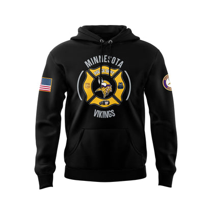 Premium Minnesota Vikings Merch - Minnesota Vikings 2025 First Responders Law Enforcement Appreciation Day Premium Limited Pullover Hoodie - Gear Up For Game Day