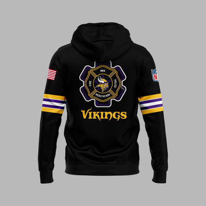 Premium Minnesota Vikings Merch - Minnesota Vikings Football 2025 National First Responders Law Enforcement Appreciation Day Premium Limited Pullover Hoodie - Gear Up For Game Day