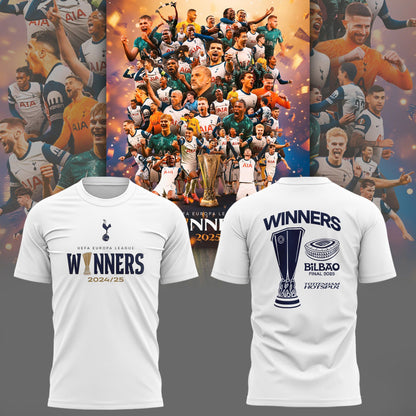 Special New Tottenham Hotspur Europa League 2025 Winners White T-Shirt