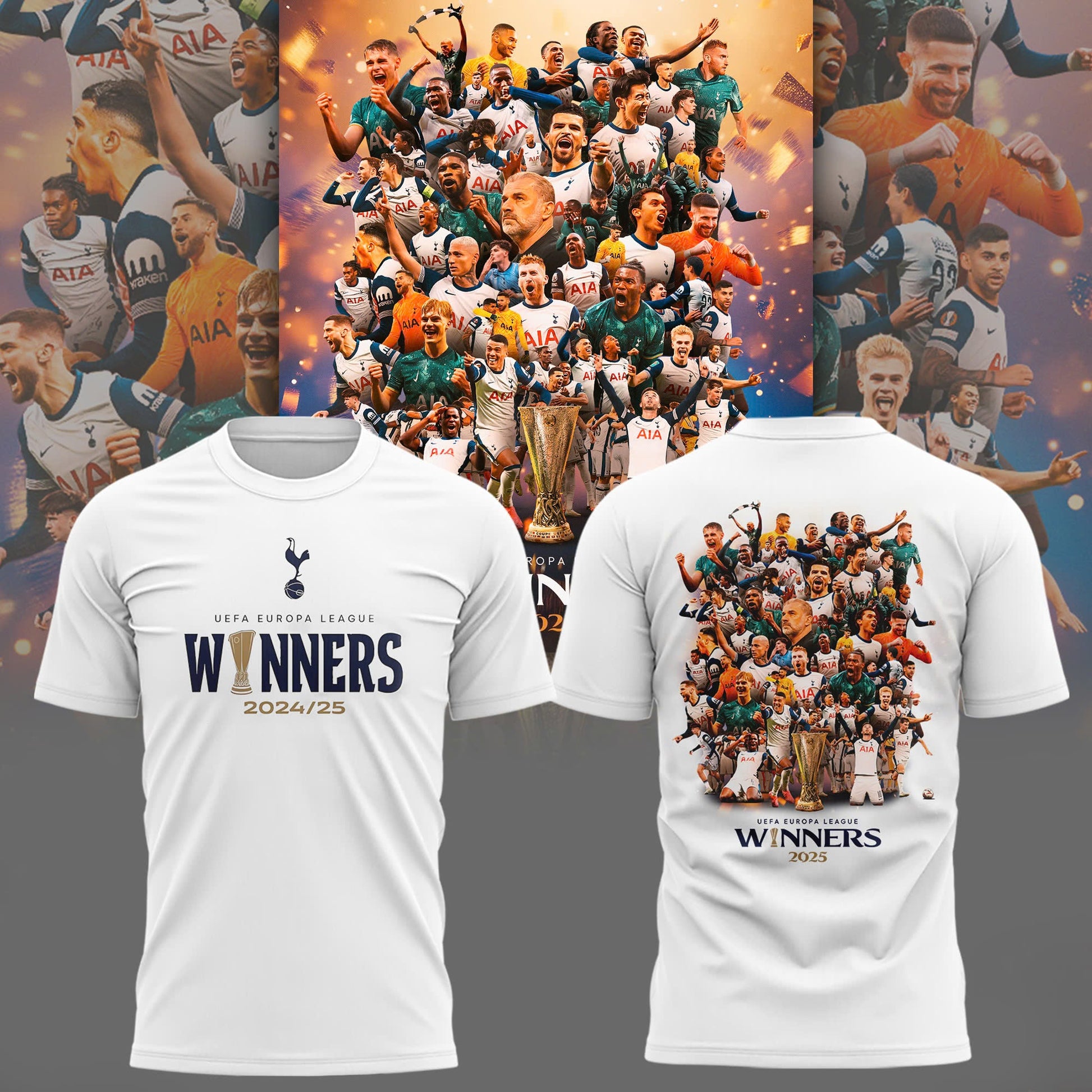Special New Tottenham Hotspur Europa League 2025 Winners White T-Shirt