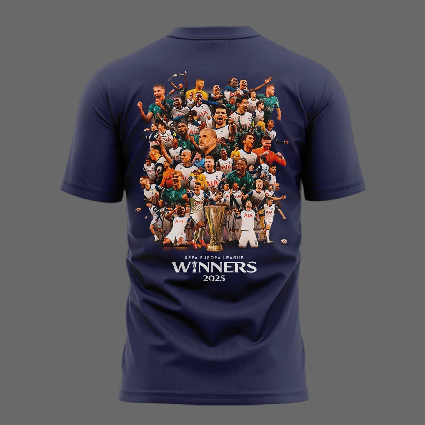 Special New Tottenham Hotspur Europa League 2025 Winners Navy Team Logo T-Shirt