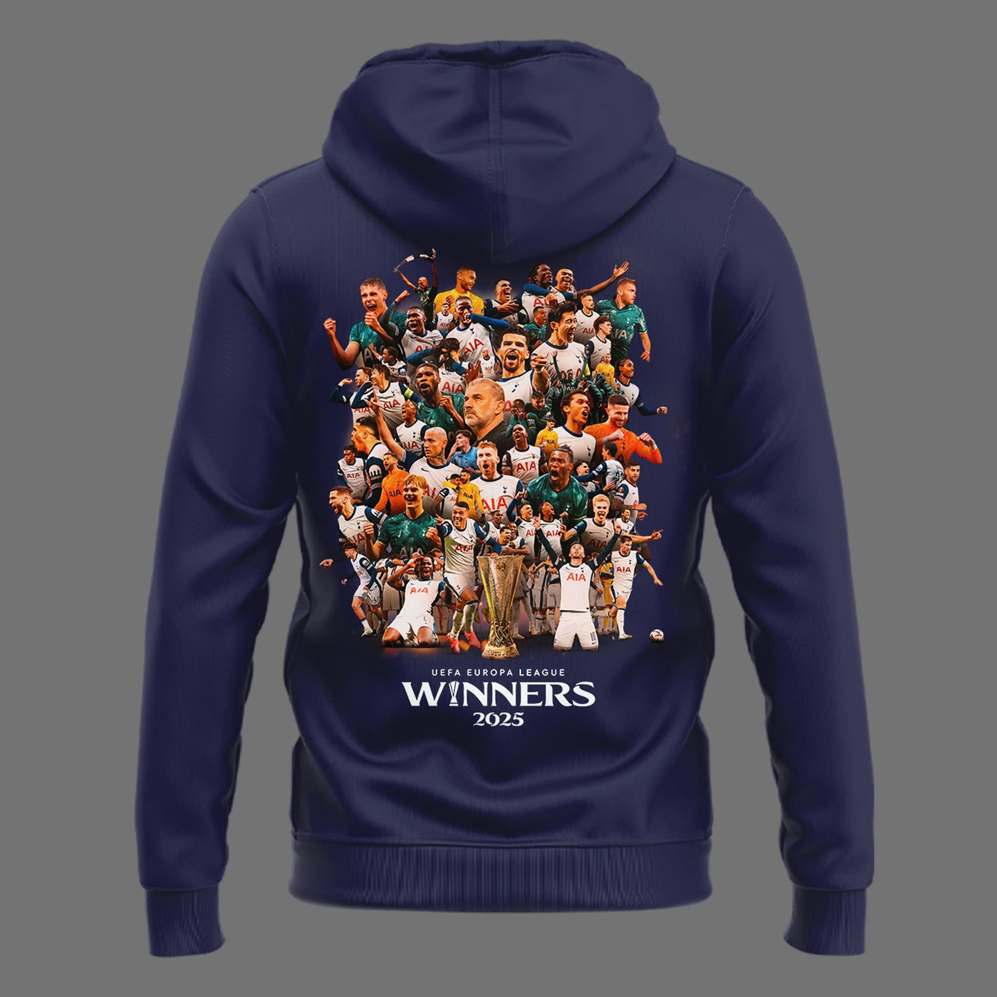 Special New Tottenham Hotspur Europa League 2025 Winners Navy Team Logo Hoodie