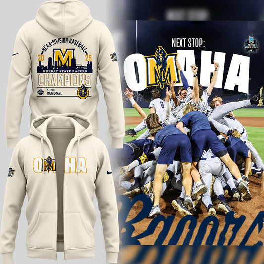 Special 2025 Super Regional Champions Murray State Baseball Zip Hoodie