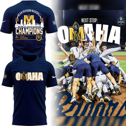 Special 2025 Super Regional Champions Murray State Baseball Tshirt – Navy