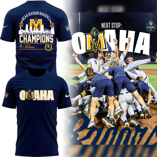 Special 2025 Super Regional Champions Murray State Baseball Tshirt – Navy