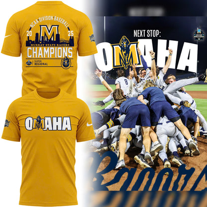 Special 2025 Super Regional Champions Murray State Baseball Tshirt – Yellow