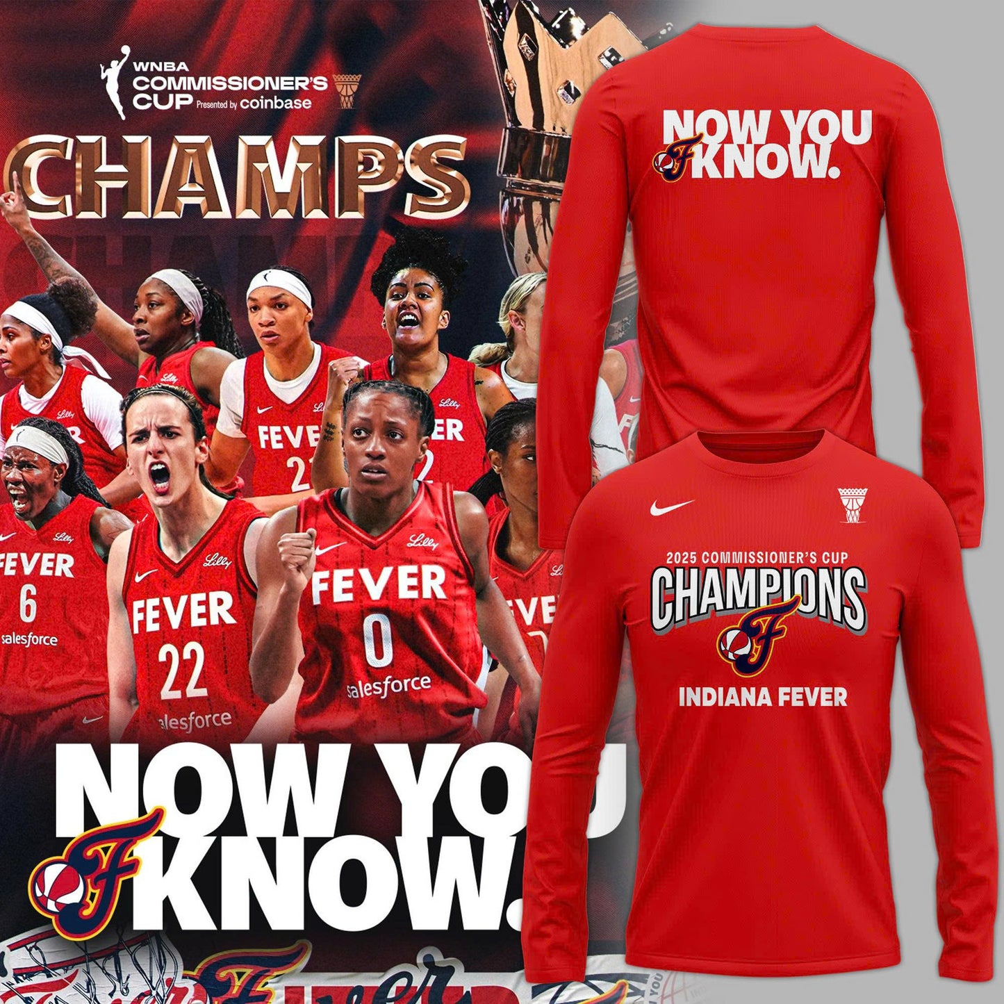 Special Edition 2025 WNBA Commissioner’s Cup Champions Long Sleeve Shirt