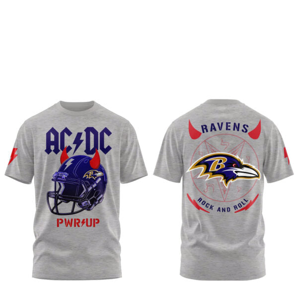 Baltimore Ravens Football Helmet PWR UP US Tour 2025 Shirt