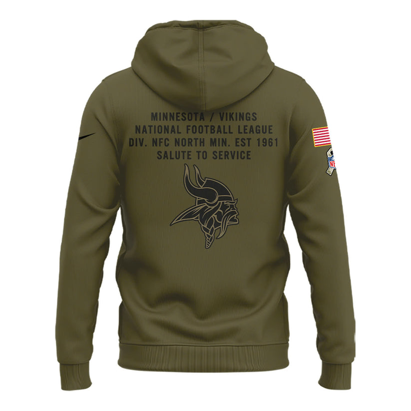 Special 2025 Salute To Service Minnesota Vikings Combo Hoodie